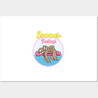 Sloth summer feelings Posters and Art